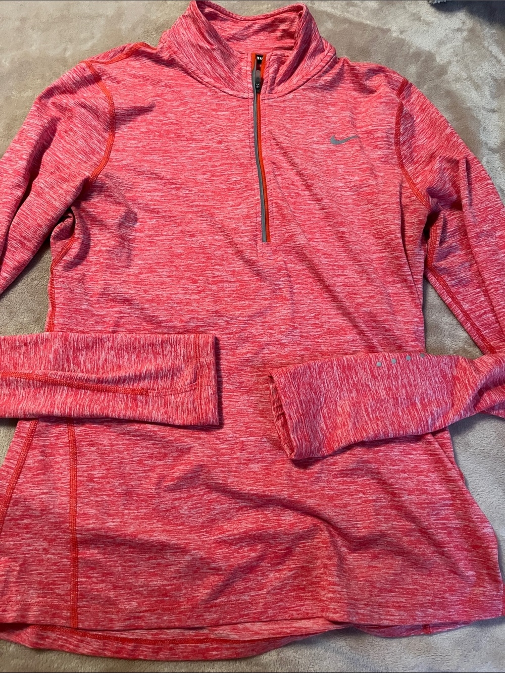 Nike Women’s Pink Heather Quarter-Zip Performance Pullover